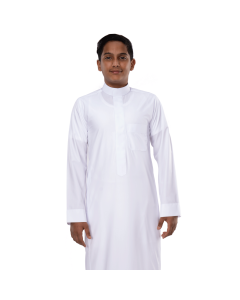 ثوب شبابي اسبان أبيض قبة كيرف سحاب مخفي