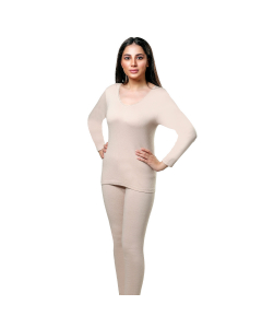 WOMEN'S PAJAMA LONG SLEEVE-Biege