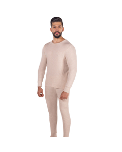 DROSH MEN'S PAJAMA LONG SLEEVE-Light Brown
