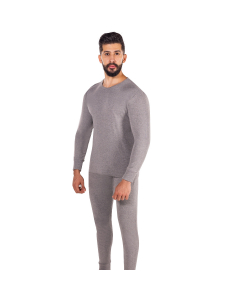 DROSH MEN'S PAJAMA LONG SLEEVE-Light Silver