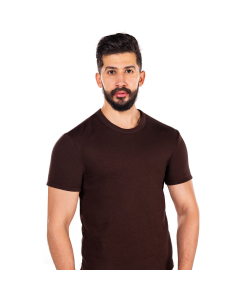 DROSH MEN'S FLEECE  T-Shirt SHORT SLEEVE-Dark Brown
