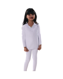 DROSH CHILDREN'S Girls PAJAMA LONG SLEEVE-White