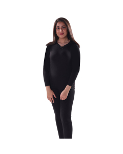 DROSH WOMEN'S PAJAMA LONG SLEEVE-Black