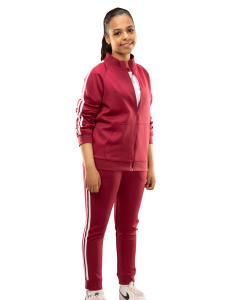 Women’s 3-piece sports pajama set in burgundy
