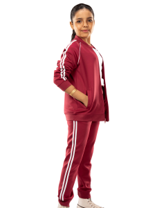 Women’s 3-piece sports pajama set in burgundy