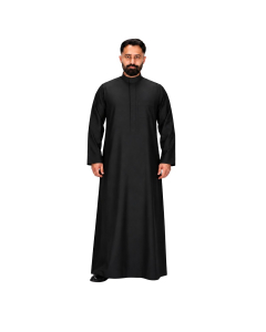 ثوب دروش شتوي رجالي كيرف سحاب مخفي أسود