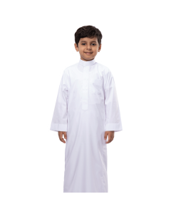 ثوب اطفال اسبان أبيض قبة كيرف سحاب مخفي