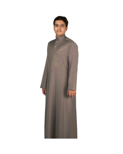 Drosh youth winter collar-with-curave thobe light brown