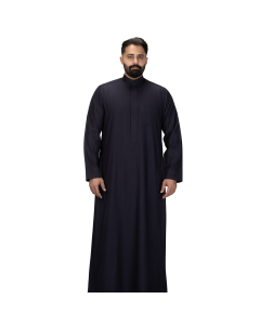 دروش ثوب شتوي رجالي مقلم قلاب سحاب كحلي