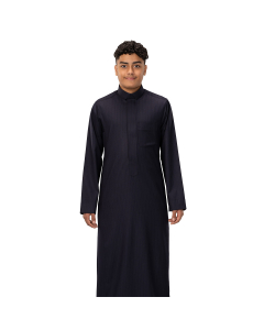 دروش ثوب شتوي شبابي مقلم قلاب سحاب كحلي