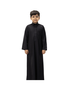 دروش ثوب شتوي وسط مقلم قلاب سحاب أسود