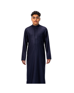 دروش ثوب شتوي شبابي مقلم كيرف سحاب كحلي