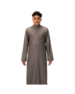 دروش ثوب شتوي شبابي مقلم قلاب سحاب زيتوني