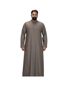 دروش ثوب شتوي رجالي مقلم قلاب سحاب زيتوني