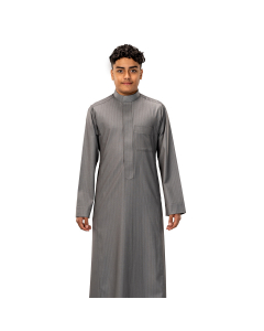 دروش ثوب شتوي شبابي مقلم كيرف سحاب فضي 