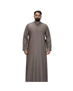 دروش ثوب شتوي رجالي مقلم كيرف سحاب زيتوني 