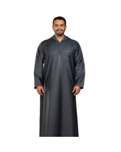 ثوب دروش شتوي منزلي رمادي غامق