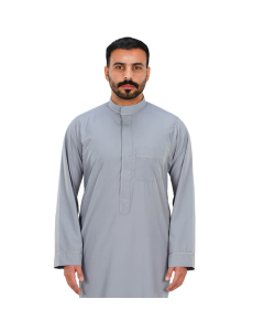 دروش ثوب رجالي اسبان صيفي سحاب رمادي