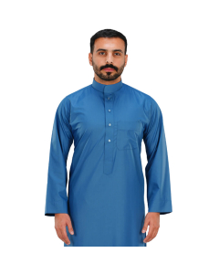 دروش ثوب رجالي اسبان صيفي قبة كيرف أزرق غامق