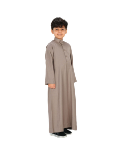 winter formal thob curved collar medium beige