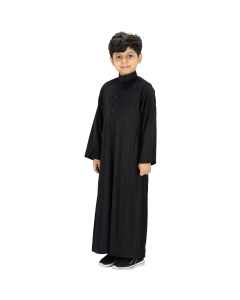 winter formal thob curved collar medium black