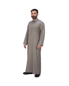 winter formal thob hidden zipper curved collar, baige model 1