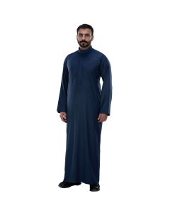 winter formal thob hidden zipper curved collar, Dark blue model 1