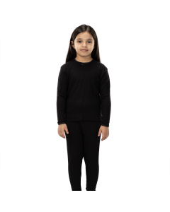 دروش بيجاما حراري بناتي أطفال اسود