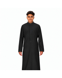 ثوب دروش شتوي شبابي كيرف سحاب مخفي أسود