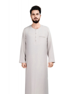 دروش ثوب منزلي نصف كم أزرار بيج فاتح