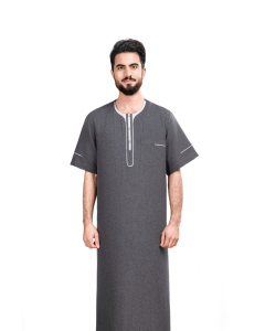 دروش ثوب منزلي سحاب رمادي