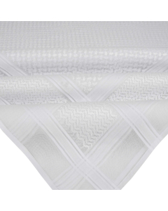 AlAjlan Men's white shemagh  (Gold)