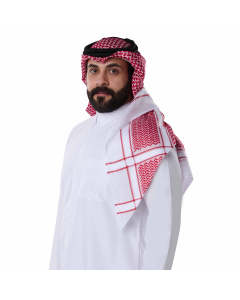AlAjlan Men's  red shemagh red lines (platinum)